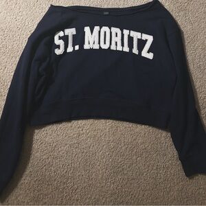 Navy St. Moritz Cropped Sweatshirt